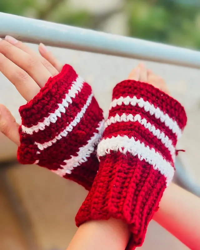 Handmade Crochet Winter Gloves for Women